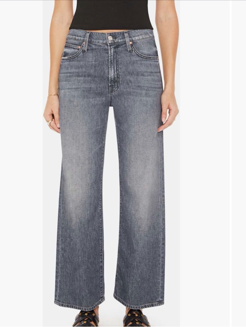 Mother Superior Dodger Ankle Off the Beaten Patch Wide Leg Jeans 29 - Picture 2 of 6